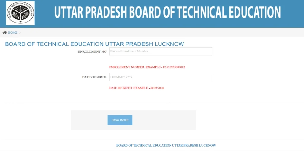 BTEUP Result kaise check kare 2